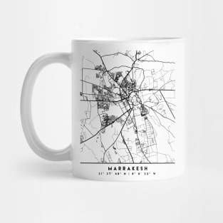 MARRAKESH MOROCCO BLACK CITY STREET MAP ART Mug